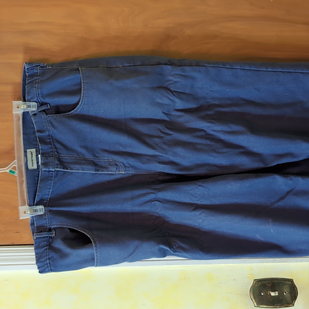 David Taylor Blue Comfort Fit 44 X 30 Pants Jeans Adjustable Waist